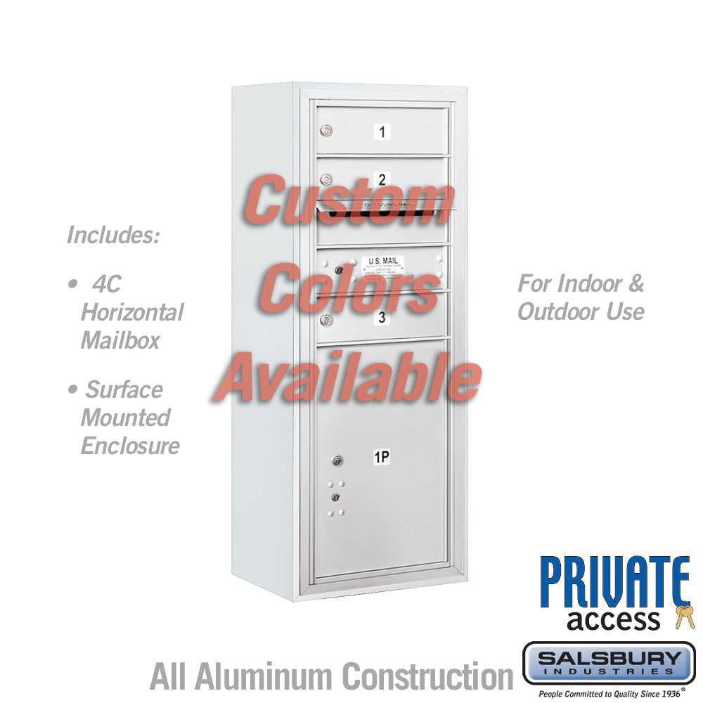 Surface Mounted 4C Horizontal Mailbox Unit - 10 Door High - Front Loading - Private Access