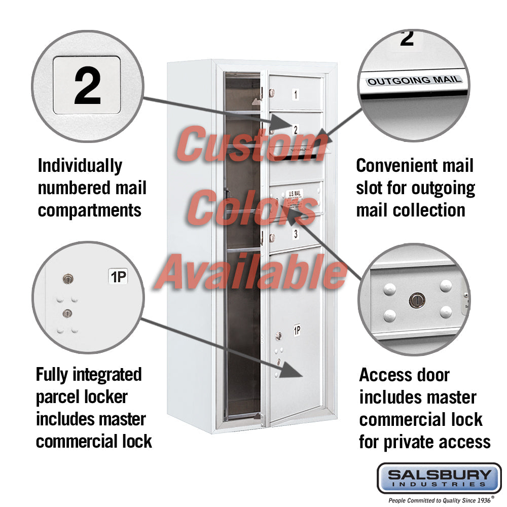 Surface Mounted 4C Horizontal Mailbox Unit - 10 Door High - Front Loading - Private Access