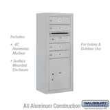 10-Door Surface Mounted 4C Horizontal Mailbox with Parcel Locker