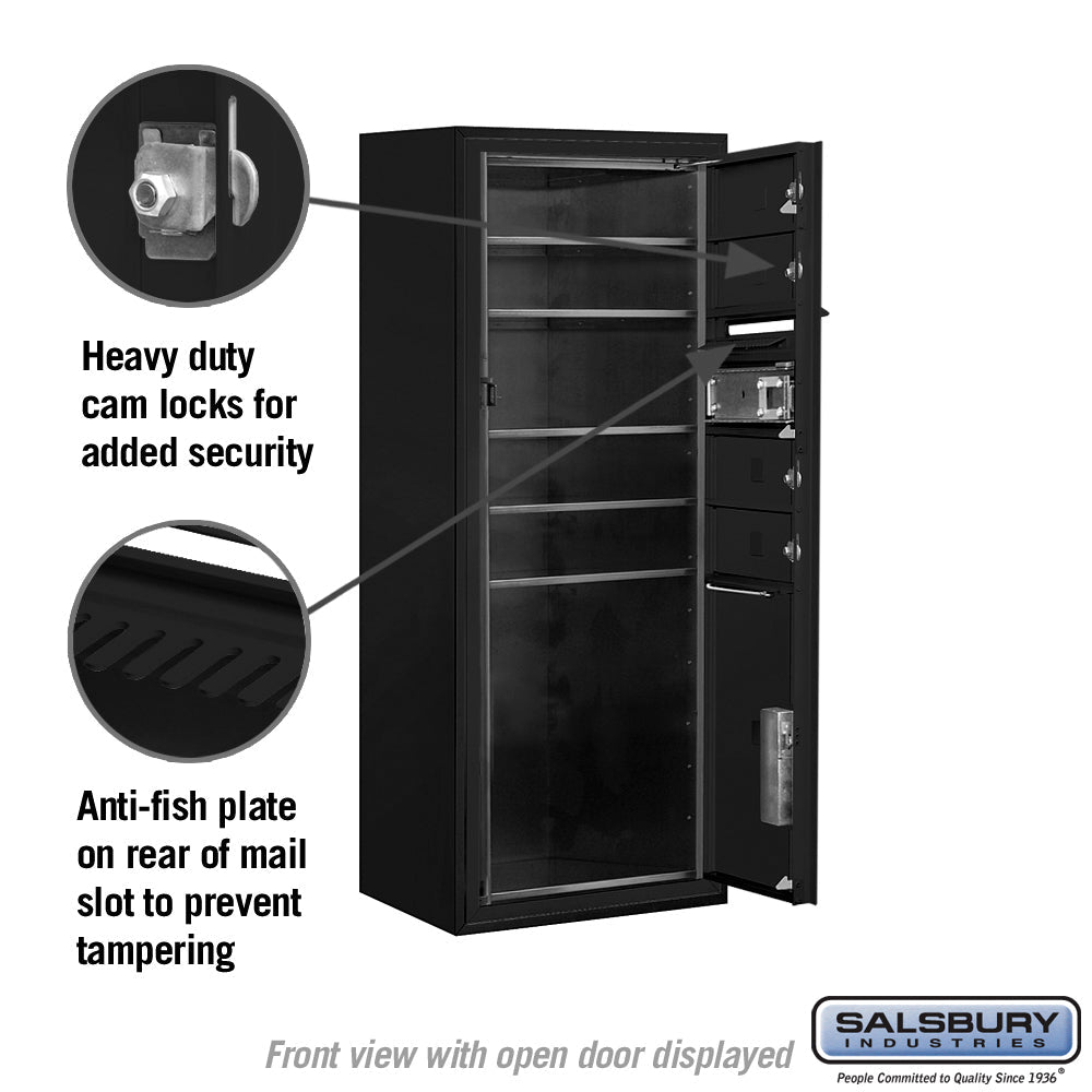 10-Door High Surface Mounted 4C Horizontal Mailbox with Parcel Locker in Black