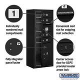10-Door High Surface Mounted Mailbox with Parcel Locker in Black with USPS Access
