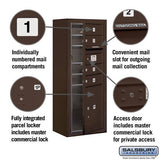 10 Door High Surface Mounted Mailbox with Parcel Locker in Bronze