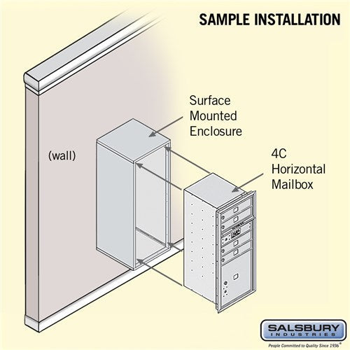 10 Door High Surface Mounted 4C Horizontal Mailbox with Parcel Locker in Bronze