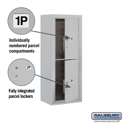 10-Door Surface Mounted Parcel Locker with 2 Parcel Lockers, Aluminum, USPS Access