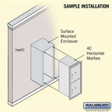 10-Door Surface Mounted Parcel Locker with 2 Parcel Lockers, Aluminum, USPS Access