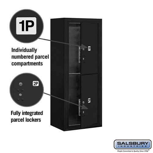 10 Door High Surface Mounted Parcel Locker with 2 Parcel Lockers in Black for USPS Access