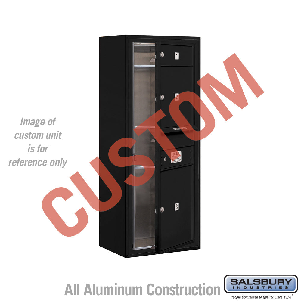 Surface Mounted 4C Horizontal Mailbox Unit - 10 Door High - Single Column - Black - Front Loading - USPS Access