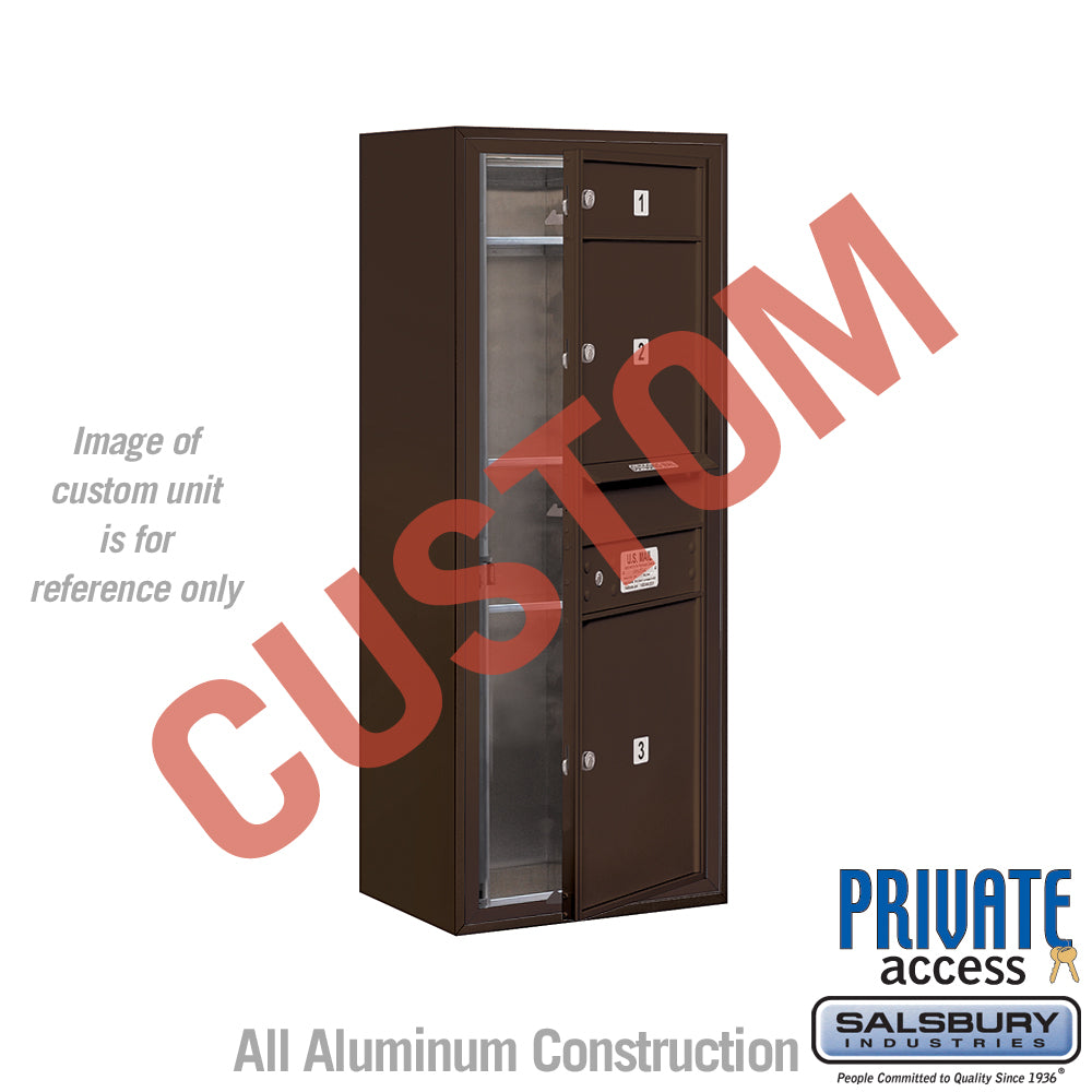 Surface Mounted 4C Horizontal Mailbox Unit - 10 Door High - Bronze - Front Loading - Private Access
