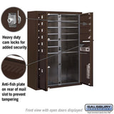11-Door Surface Mounted Parcel Locker with 4 Parcel Lockers in Bronze