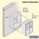 11-Door Surface Mounted Parcel Locker with 4 Parcel Lockers in Bronze