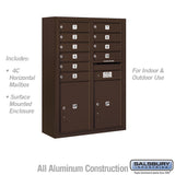 11-Door High Surface Mounted 4C Horizontal Mailbox with Parcel Lockers in Bronze