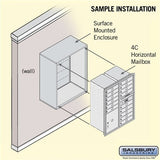 11 Door High Surface Mounted 4C Horizontal Mailbox with Parcel Locker in Sandstone