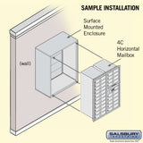 Surface Mounted 4C Horizontal Mailbox Unit - 11 Door High, Double Column, 20 MB1 Doors, Custom Color, Front Loading, Private Access