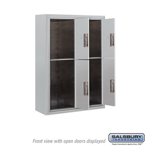 11 Door High Surface Mounted Parcel Locker with 4 Parcel Lockers in Aluminum for Private Access