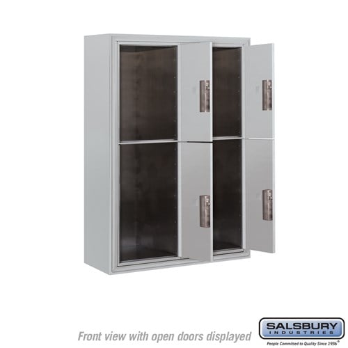 11 Door High Surface Mounted Parcel Locker with 4 Parcel Lockers in Aluminum for Private Access
