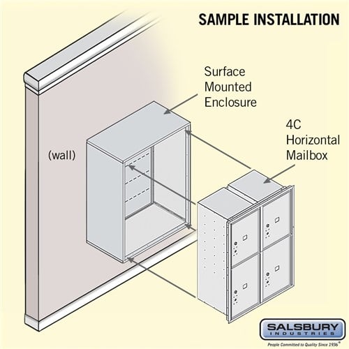 11 Door High Surface Mounted Parcel Locker with 4 Parcel Lockers in Aluminum for Private Access