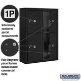 11-Door High Surface Mounted Parcel Locker with 4 Parcel Compartments in Black