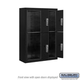 11-Door High Surface Mounted Parcel Locker with 4 Parcel Compartments in Black