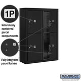 11 Door High Surface Mounted Parcel Locker with 4 Parcel Lockers in Black with USPS Access
