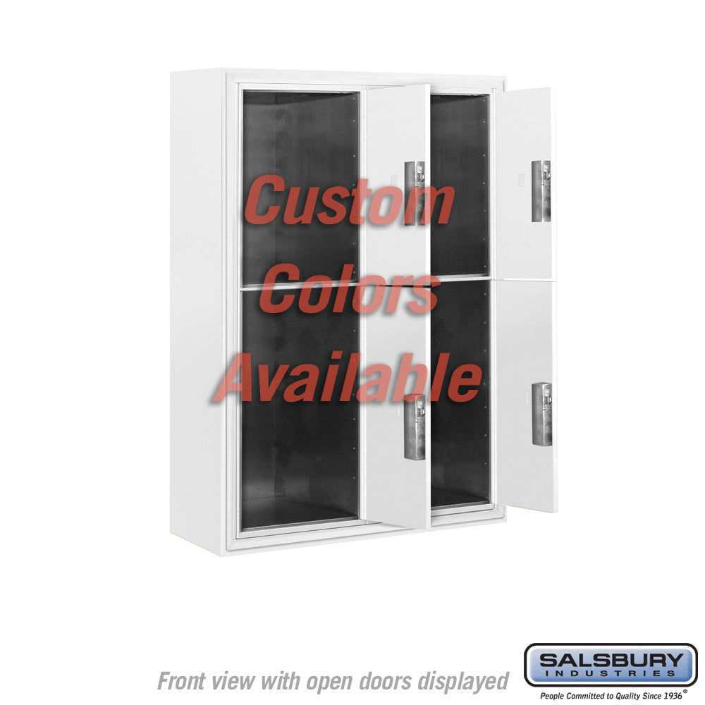 Surface Mounted 4C Horizontal Mailbox Unit with Parcel Locker - Double Column - Private Access