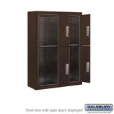 11-Door Surface Mounted Parcel Locker with 4 Parcel Lockers in Bronze