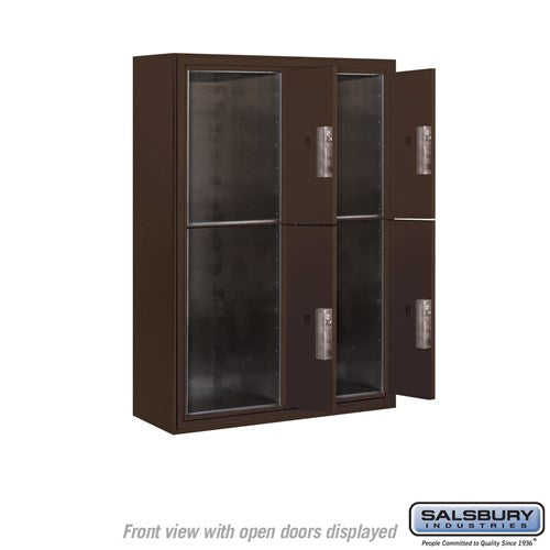 11-Door Surface Mounted Parcel Locker with 4 Parcel Lockers in Bronze