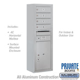 11 Door High Surface Mounted 4C Horizontal Mailbox with Parcel Locker and Private Access