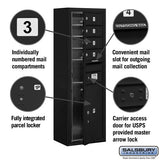 11-Door High Surface Mounted 4C Horizontal Mailbox with Parcel Locker in Black