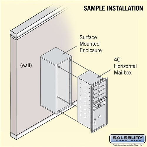 11-Door High Surface Mounted 4C Horizontal Mailbox with Parcel Locker in Black