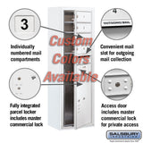 Surface Mounted 4C Horizontal Mailbox Unit - 11 Door High - Single Column - Front Loading - Private Access