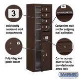 11-Door Surface Mounted Bronze Mailbox with Parcel Locker