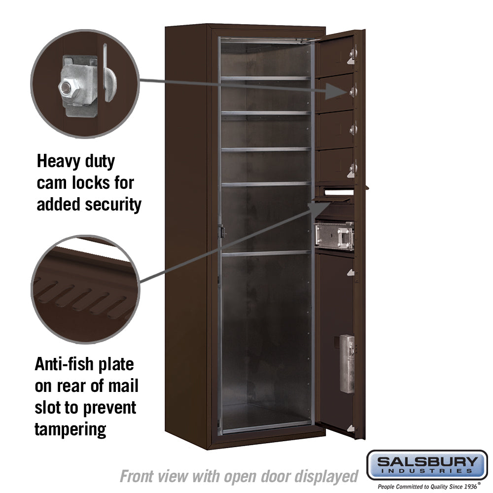 11-Door Surface Mounted Bronze Mailbox with Parcel Locker
