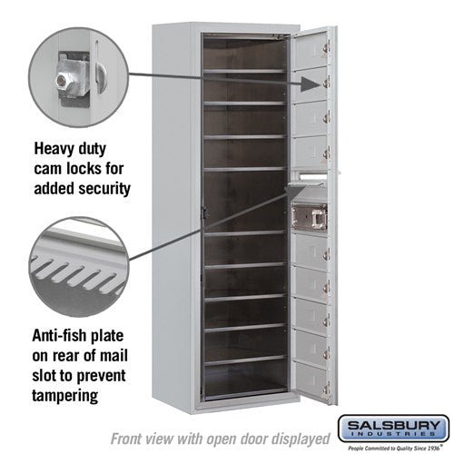11 Door High Surface Mounted 4C Horizontal Mailbox with USPS Access
