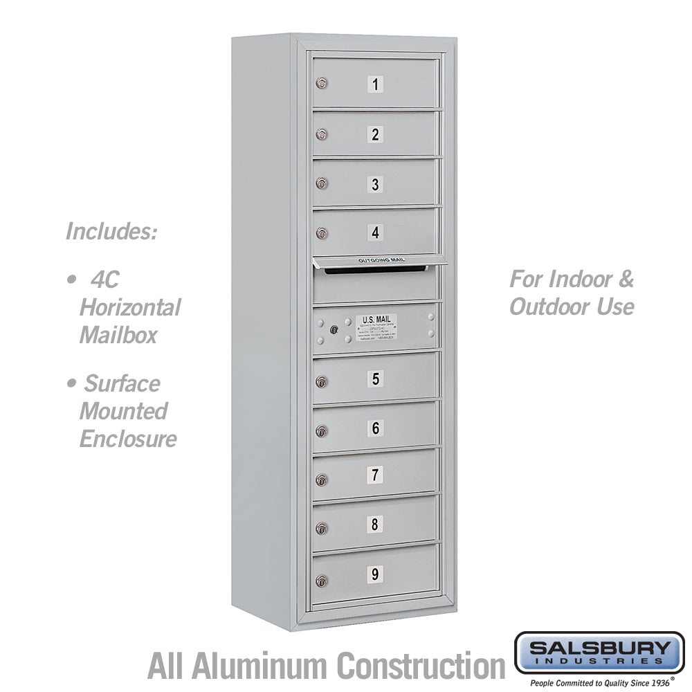 11-Door High Surface Mounted 4C Horizontal Mailbox with USPS Access