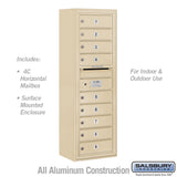 11 Door High Surface Mounted 4C Horizontal Mailbox with USPS Access
