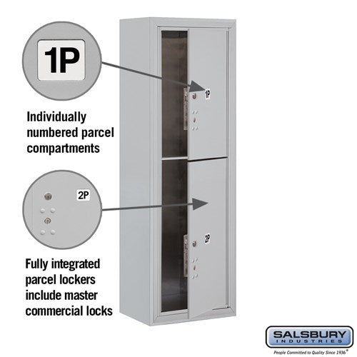 11-Door High Surface Mounted Parcel Locker with 2 Parcel Lockers in Aluminum for Private Access