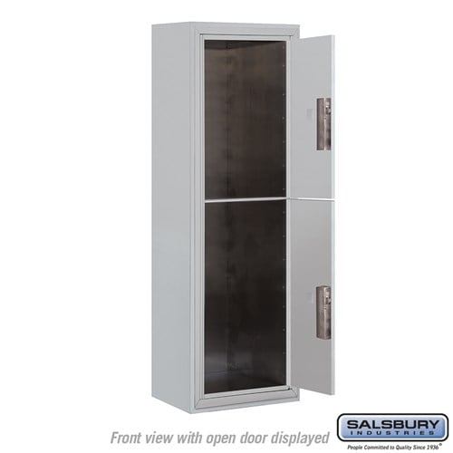 11 Door High Surface Mounted Parcel Locker with 2 Parcel Lockers in Aluminum