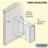 Surface Mounted 4C Horizontal Mailbox Unit - 11 Door High - Single Column - Custom Color - Front Loading - Private Access
