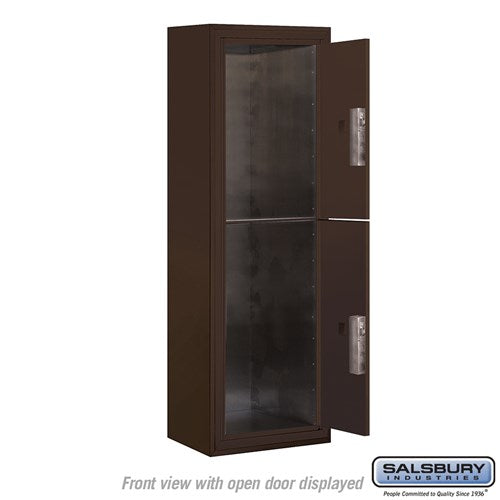 11-Door High Surface Mounted Parcel Locker with 2 Parcel Lockers in Bronze