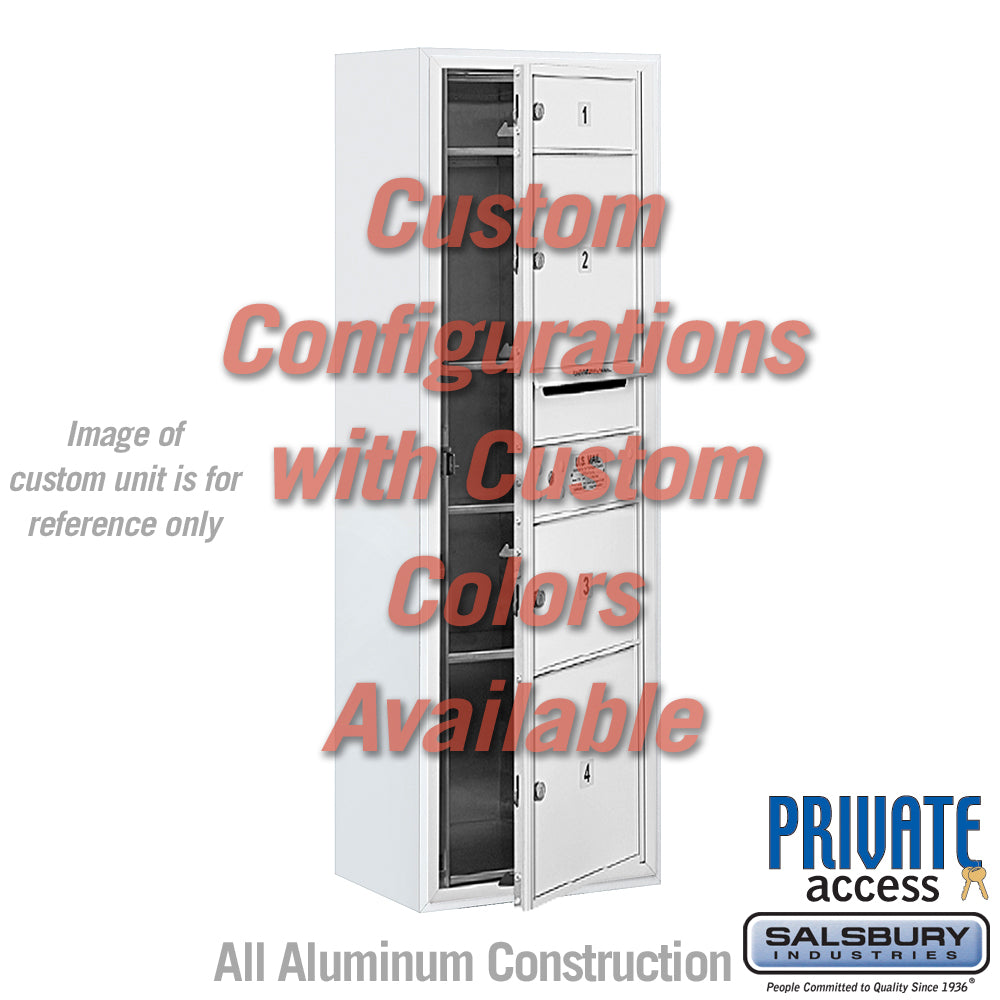 Surface Mounted 4C Horizontal Mailbox Unit - 11 Door High, Single Column, Custom Color, Front Loading, Private Access