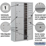 Salsbury Surface-Mounted 4C Horizontal Mailbox Unit, Maximum Height, Single Column, Black, Front Loading, USPS Access