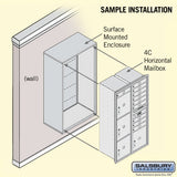 10-Door Surface Mounted Parcel Locker with 4 Parcel Lockers in Black for USPS Access