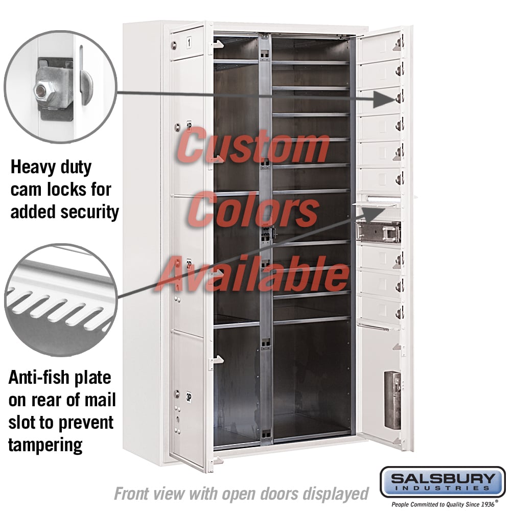 Surface Mounted 4C Horizontal Mailbox Unit - Double Column, Custom Color, Front Loading