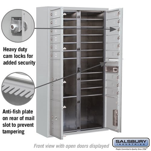 Maximum Height Surface Mounted 4C Horizontal Mailbox with Parcel Lockers