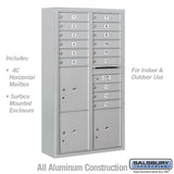 Maximum Height Surface Mounted 4C Horizontal Mailbox with Parcel Lockers