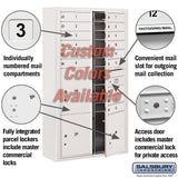 Surface Mounted 4C Horizontal Mailbox Unit - Double Column - 15 MB1 Doors - Custom Color - Front Loading - Private