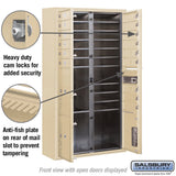 Maximum Height Surface Mounted 4C Horizontal Mailbox with 15 Doors and 3 Parcel Lockers in Sandstone