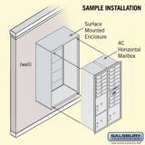Maximum Height Surface Mounted 4C Horizontal Mailbox with 15 Doors and 3 Parcel Lockers in Sandstone