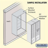 Maximum Height Surface Mounted 4C Horizontal Mailbox with 20 Doors and 2 Parcel Lockers