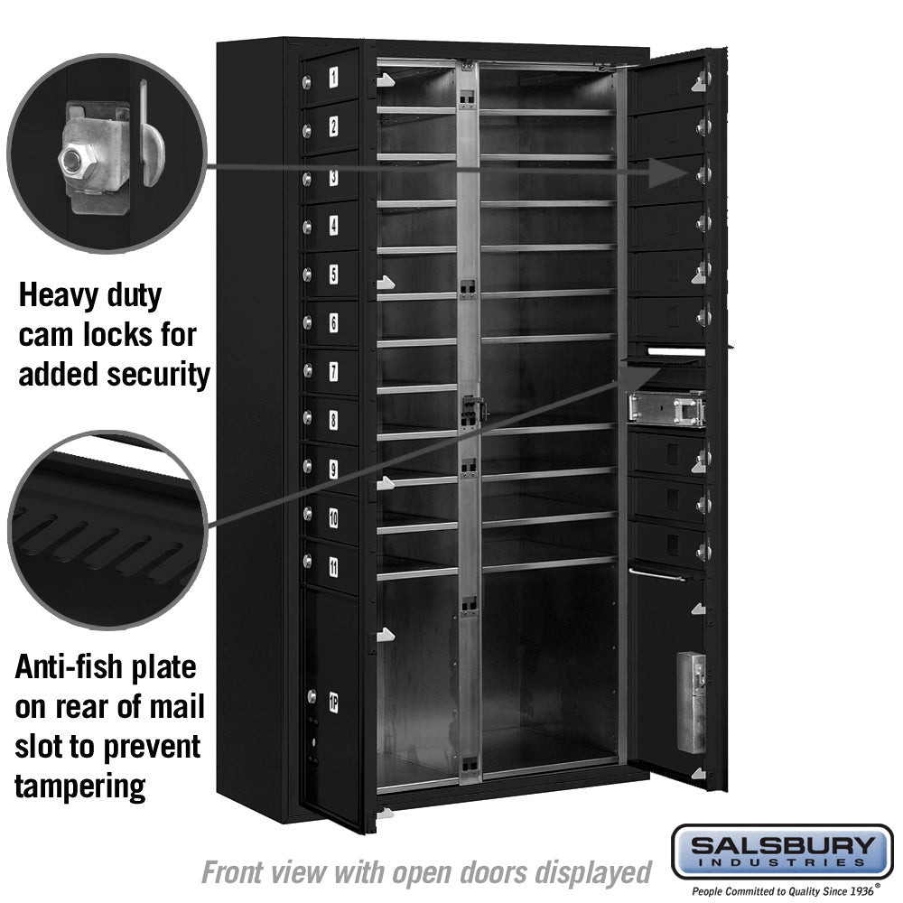 Maximum Height Surface Mounted 4C Horizontal Mailbox with 20 Doors and 2 Parcel Lockers